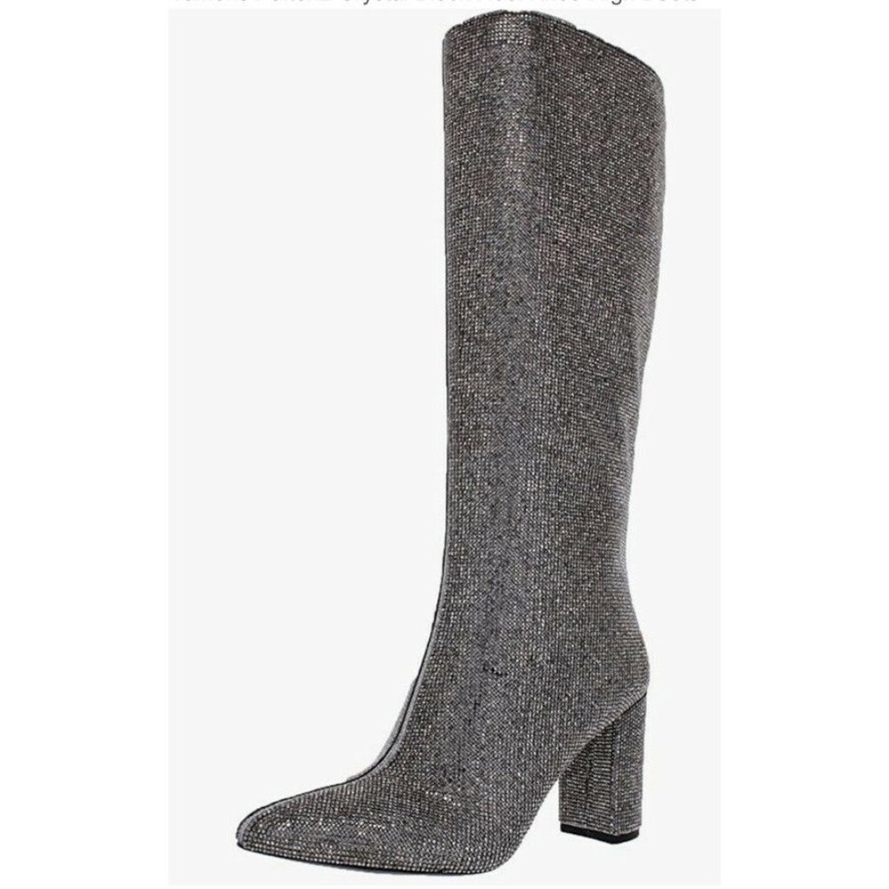 INC Womens Paiton2 Crystal Block Heel Dressy‎ Knee-High Boots Shoes SZ 6M